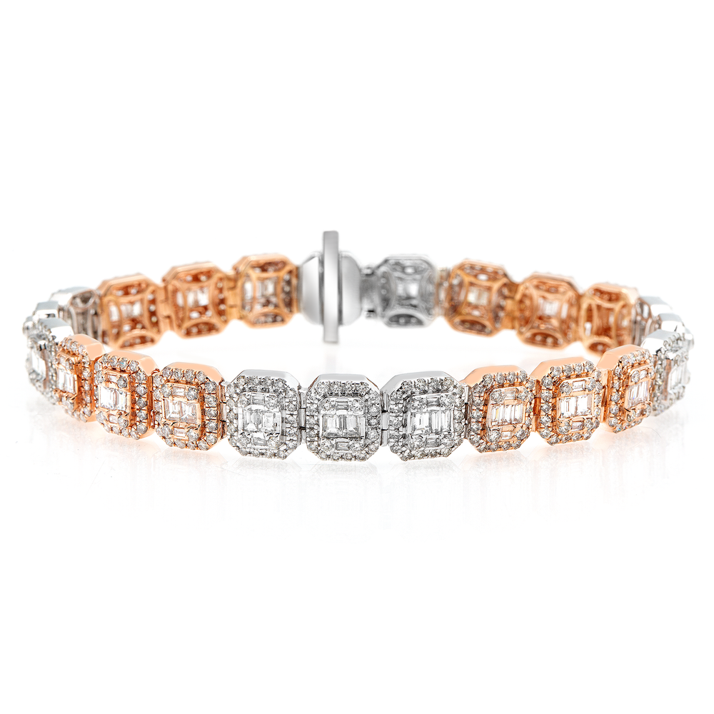 TWO TONE BAGUETTE BRACELET - View 3