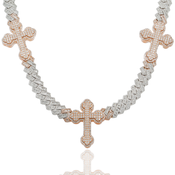 BAGUETTE CUBAN CROSS CHAIN - View 2