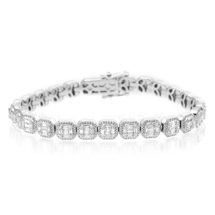 Pulsera de diamantes baguette