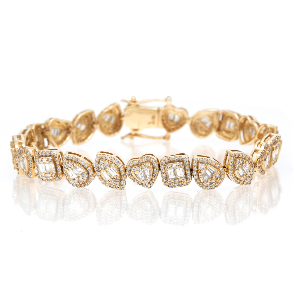Pulsera de diamantes de varias formas