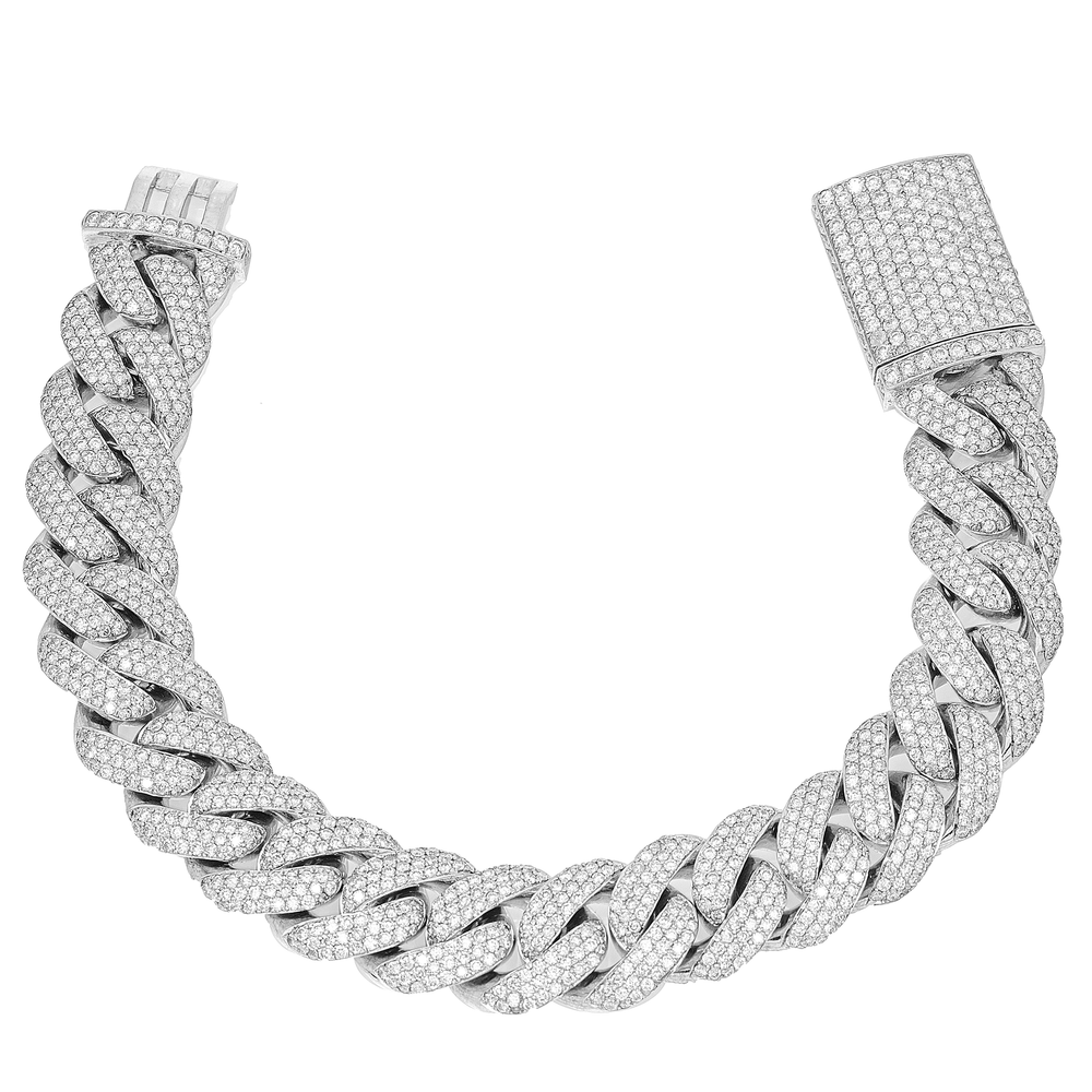 Pulsera cubana de diamantes