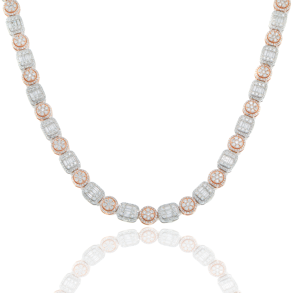 Cadena de dos tonos con diamantes