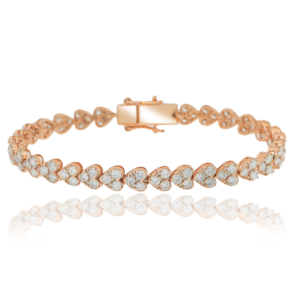 Pulsera de Corazones de Diamantes