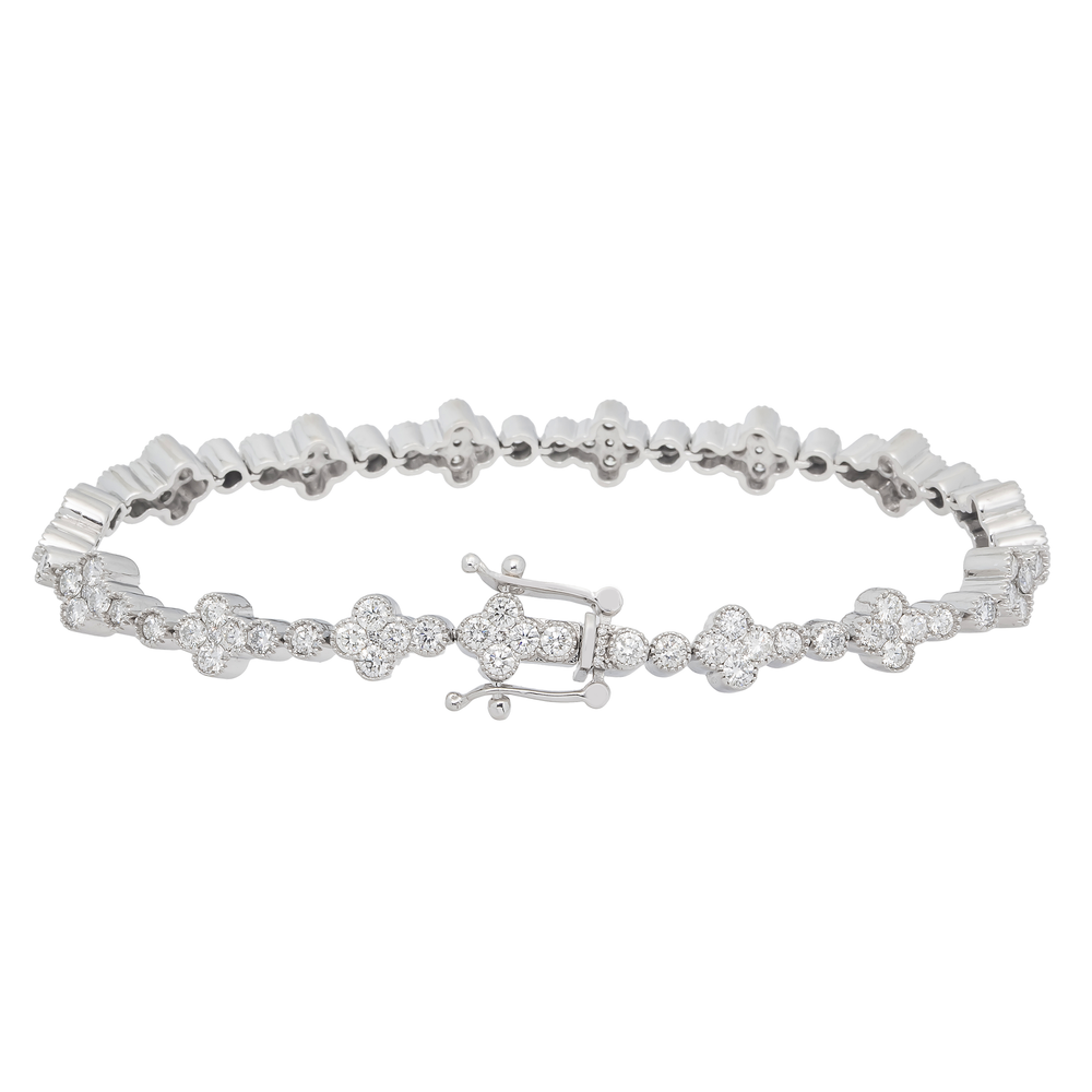 Pulsera de diamantes en cruz