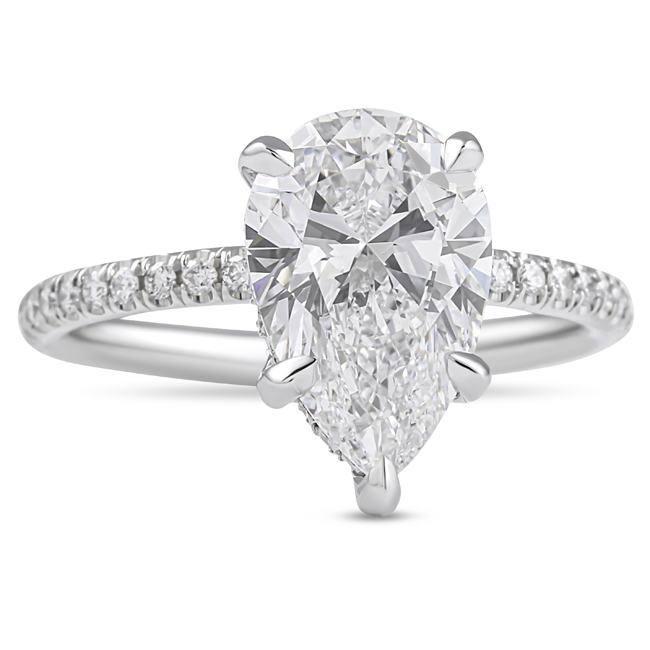 Pear Diamond Cut MicroPave Band