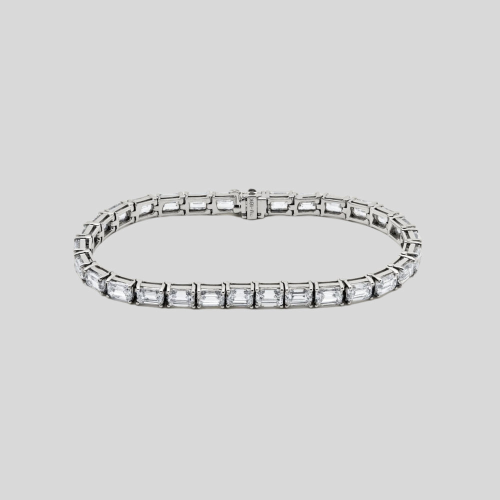 Pulsera de tenis con diamantes corte esmeralda de 25,11 quilates