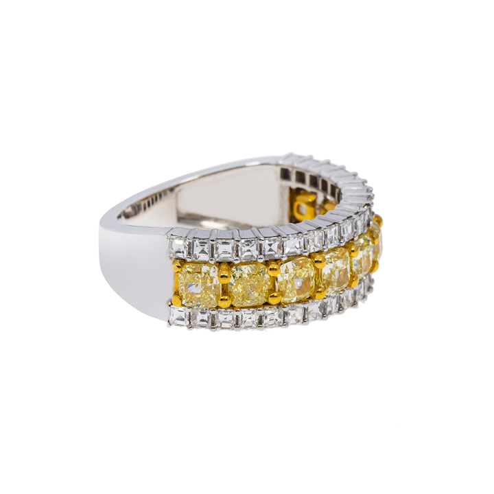 FANCY YELLOW DIAMONDS WEDDING BAND - View 2
