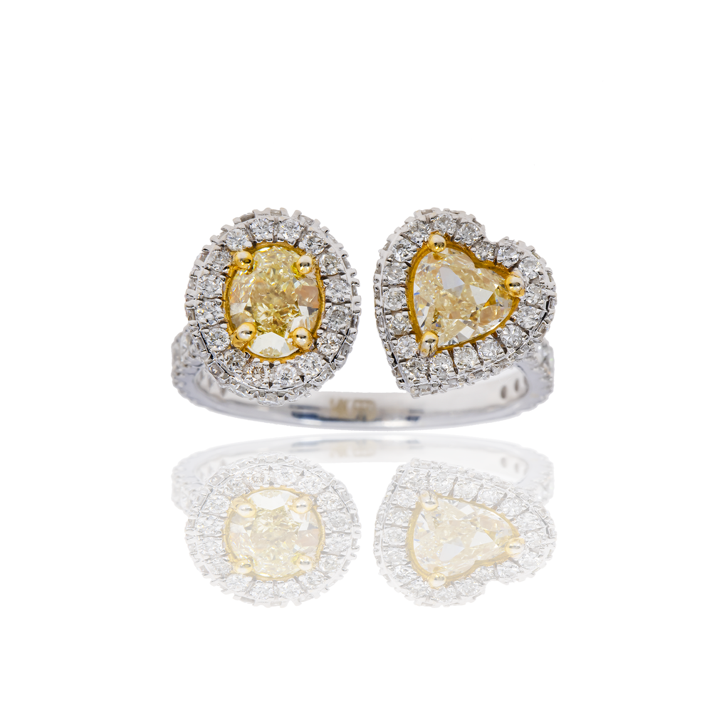 Anillo de Diamantes Amarillos Fancy