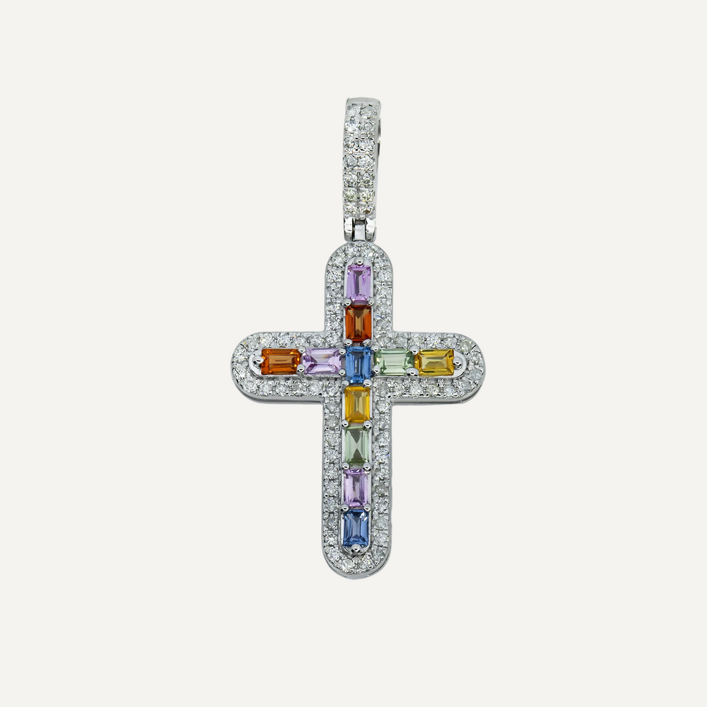 COLORED GEM STONE PENDANT - View 3