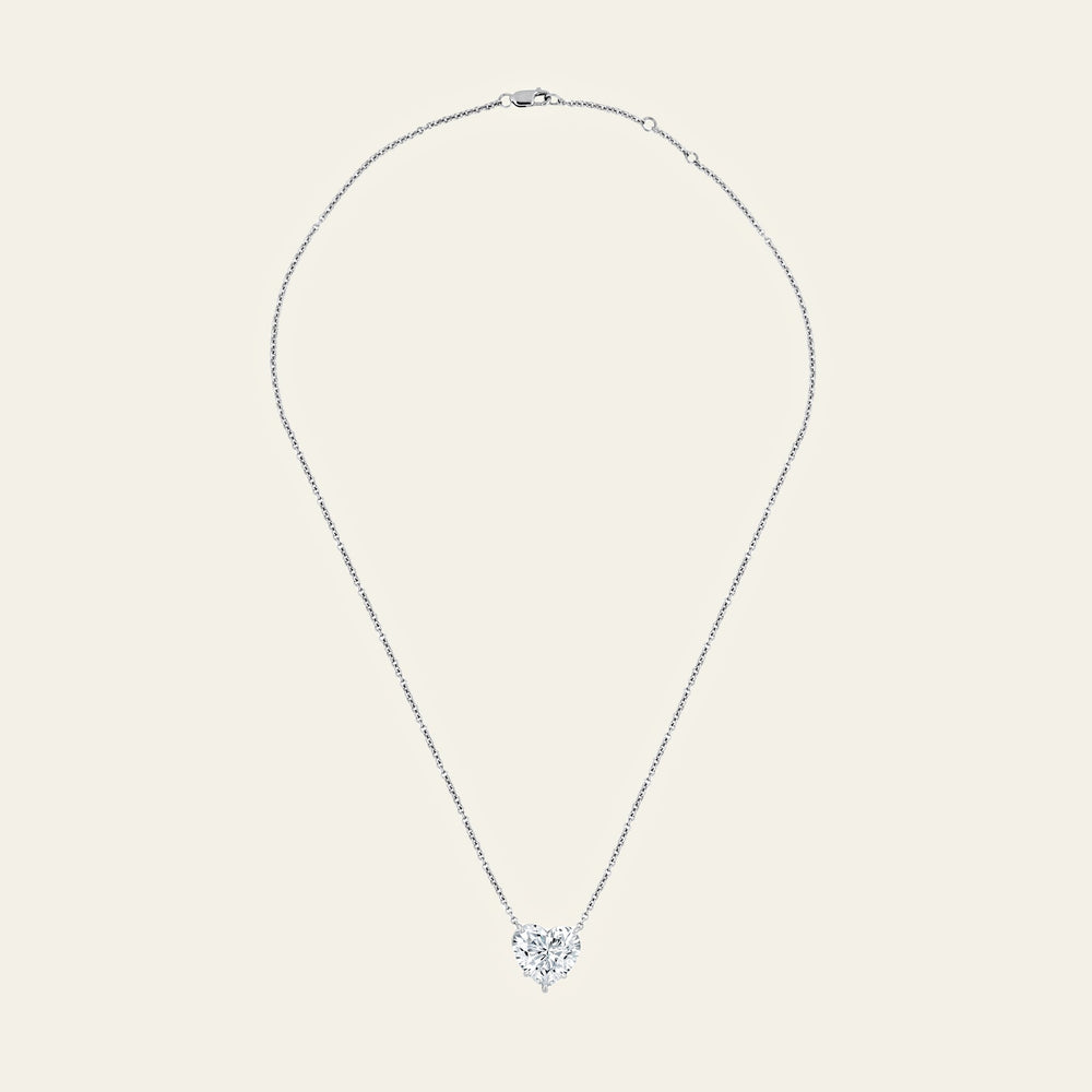 Custom Heart Shaped Diamond Necklace - View 2