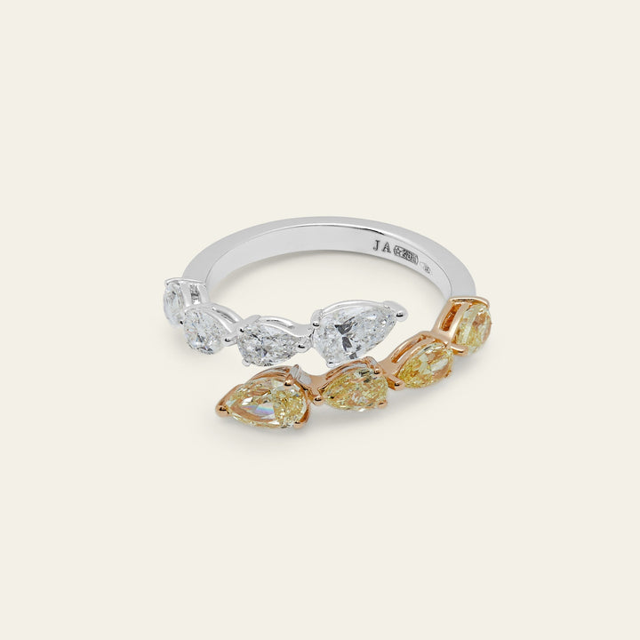Yellow Diamond Bypass Ring - View 4