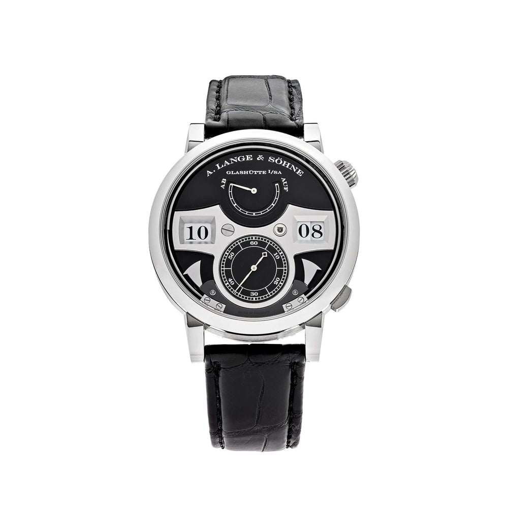 A. Lange & Söhne Zeitwerk 145.029 Striking Time White Gold Black Dial - View 4
