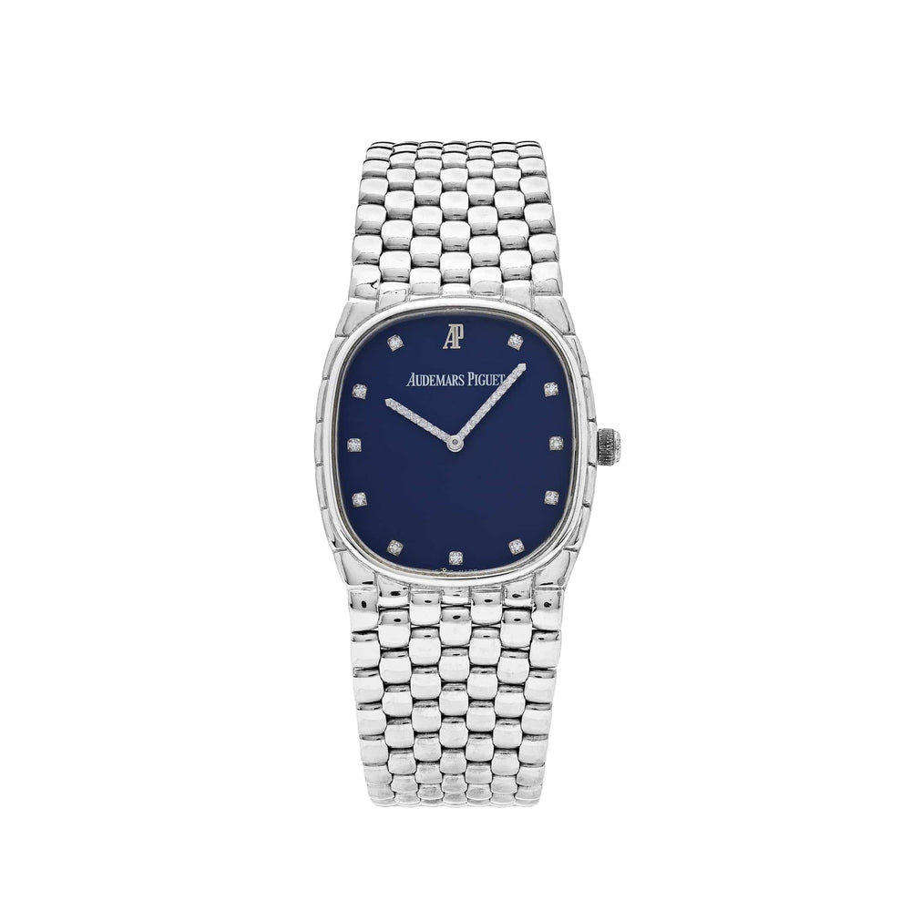 Audemars Piguet Cobra Vintage 'Ladies' White Gold Diamond Dark Navy Dial (1970s) - View 6