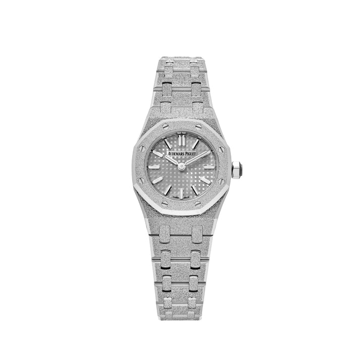 Audemars Piguet Royal Oak 67630BC.GG.1312BC.01-B 'Mini' de oro blanco esmerilado con esfera gris