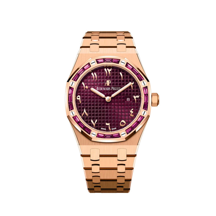 Audemars Piguet Royal Oak Quartz 67656OR.GR.1261OR.01 'Ladies' 'Special Edition' Rose Gold Burgundy Dial Garnet Bezel - View 2