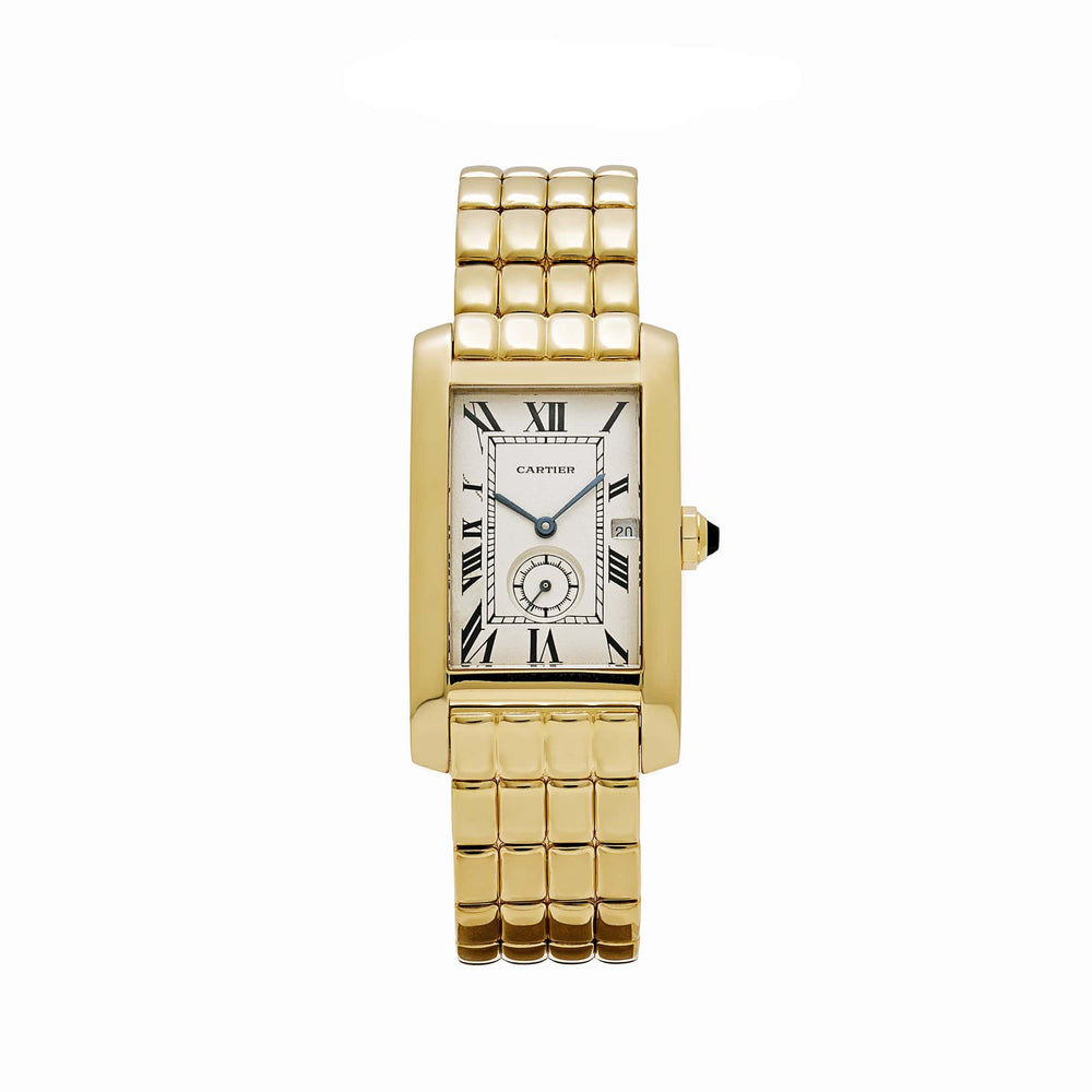 Cartier Tank Américaine W26001C9 'Ladies' Yellow Gold Ivory Dial Quartz (Vintage 1980s) - View 13