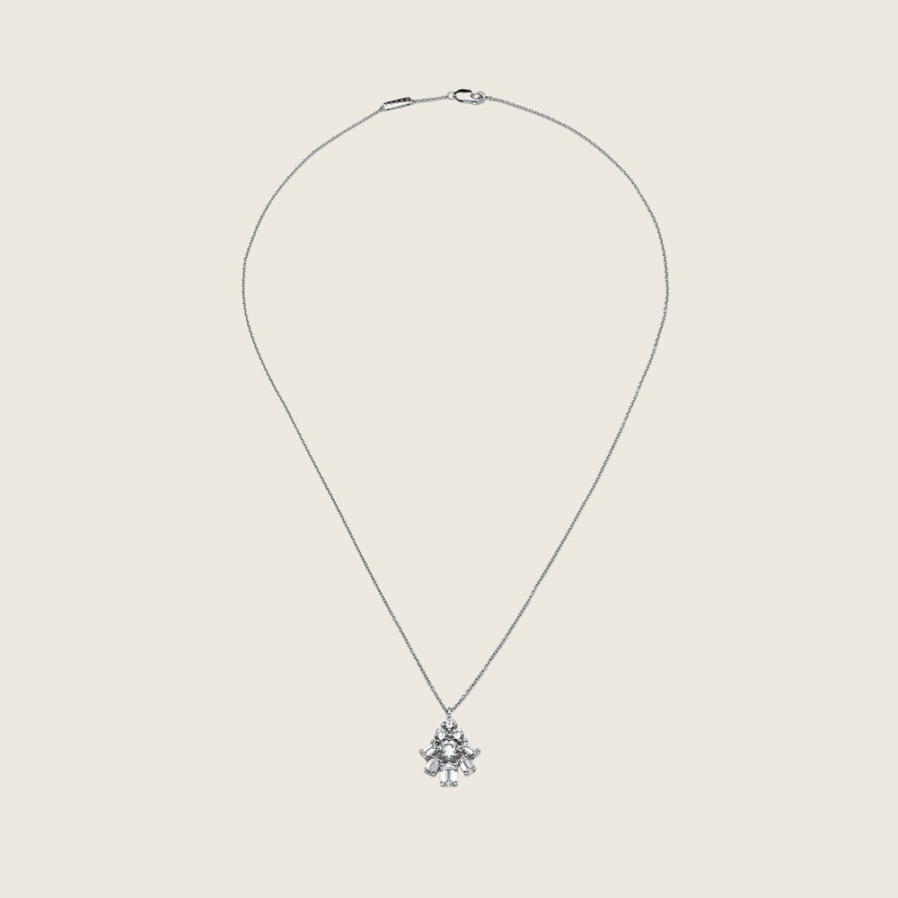 Graff White Emerald Cut and Round Diamond Pendant Necklace - View 2