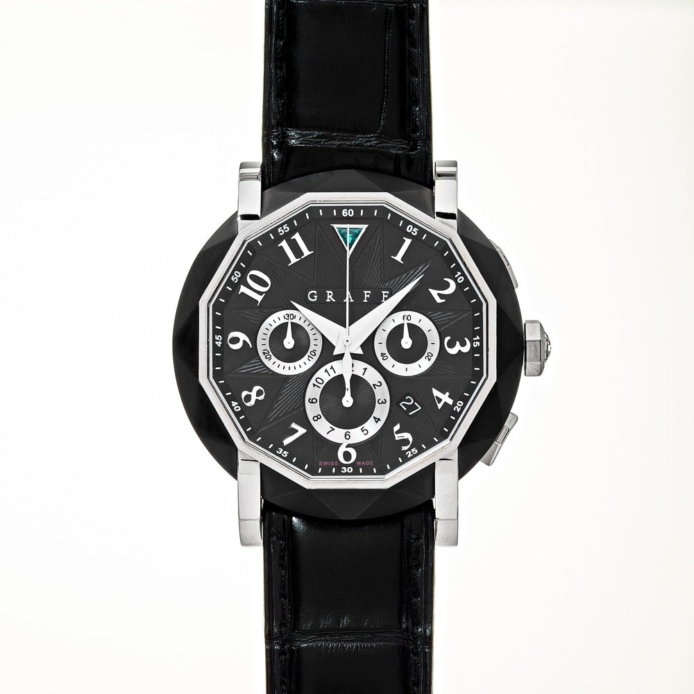 Graff Chronograph White Gold DLC-Coated Steel Black Dial Limited Edition CG45DLCWGB - View 4