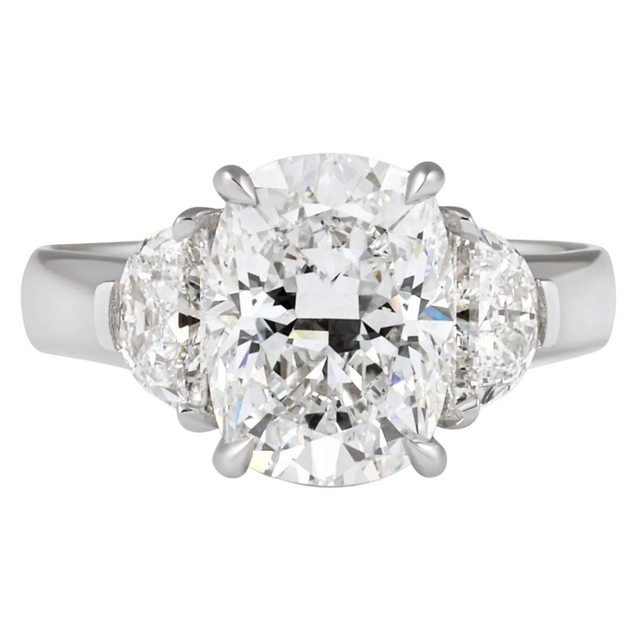 Cushion Diamond Wide Band Three-Stone