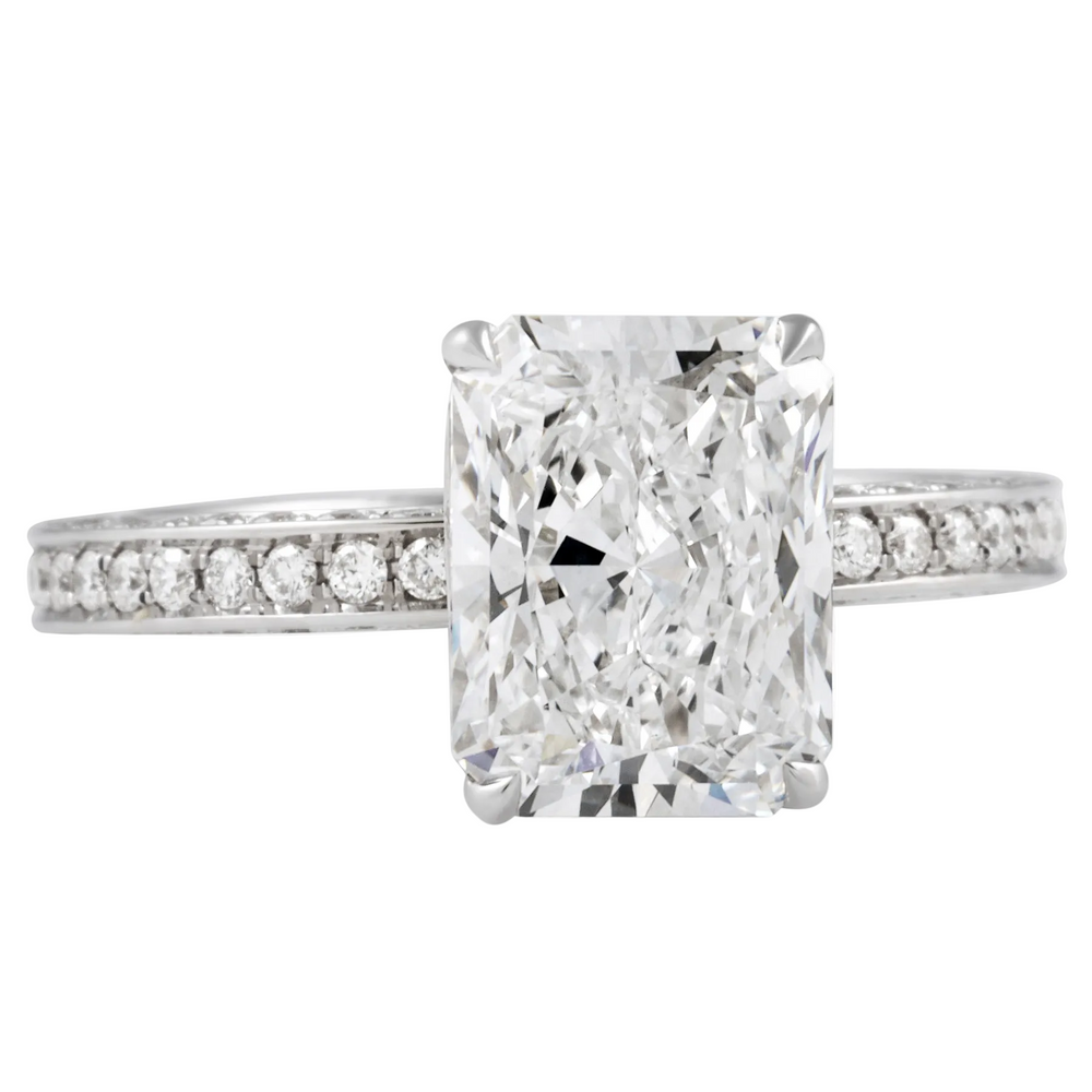 Radiant Cut Diamond Bright Cut Pavé