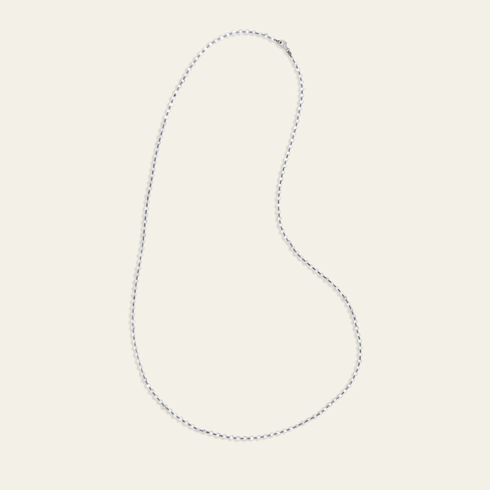 Rose-Cut Diamond Chain in White Gold - View 2