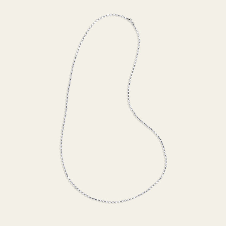 Rose-Cut Diamond Chain in White Gold - View 2