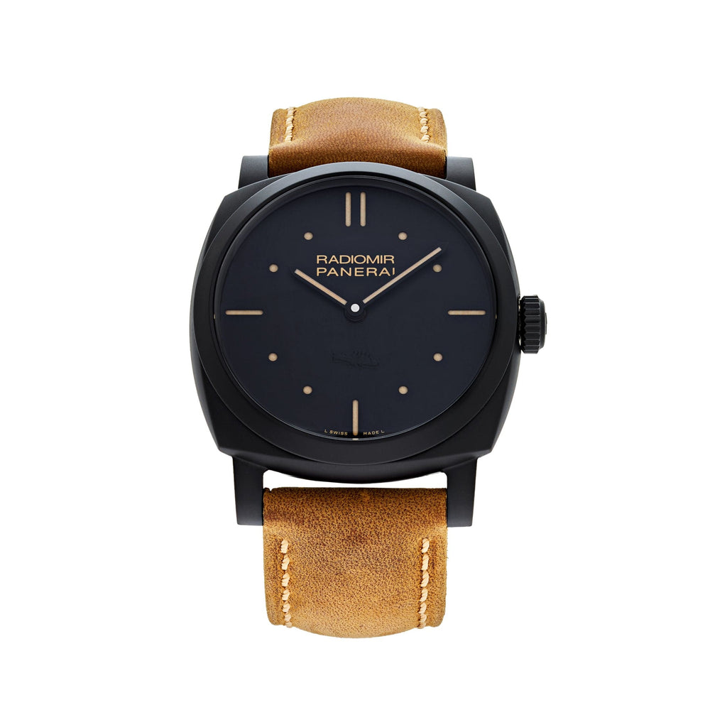 Panerai Radiomir 1940 3 Days Black Ceramic Scamosciato Strap PAM00577 - View 4