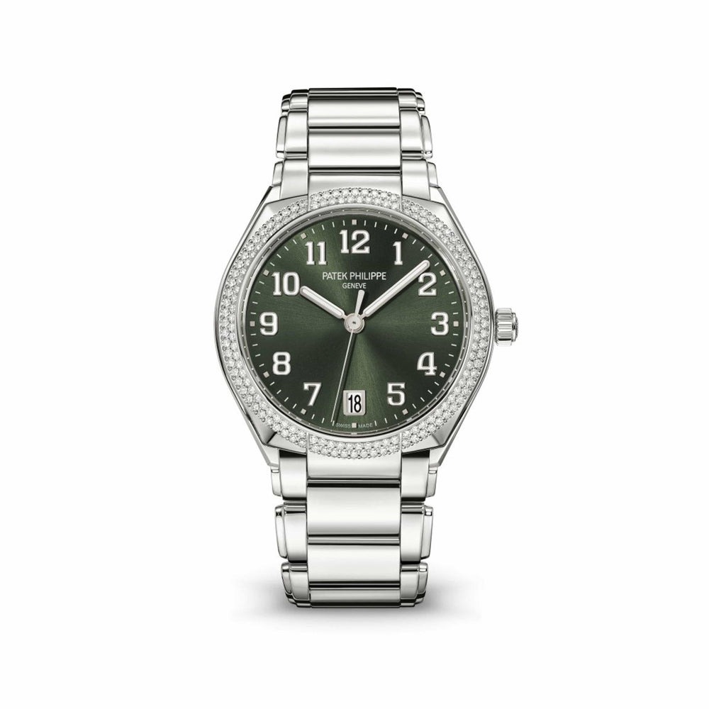 Patek Philippe Twenty-4 Automático 7300/1200A-011 Esfera Verde Bisel de Diamantes