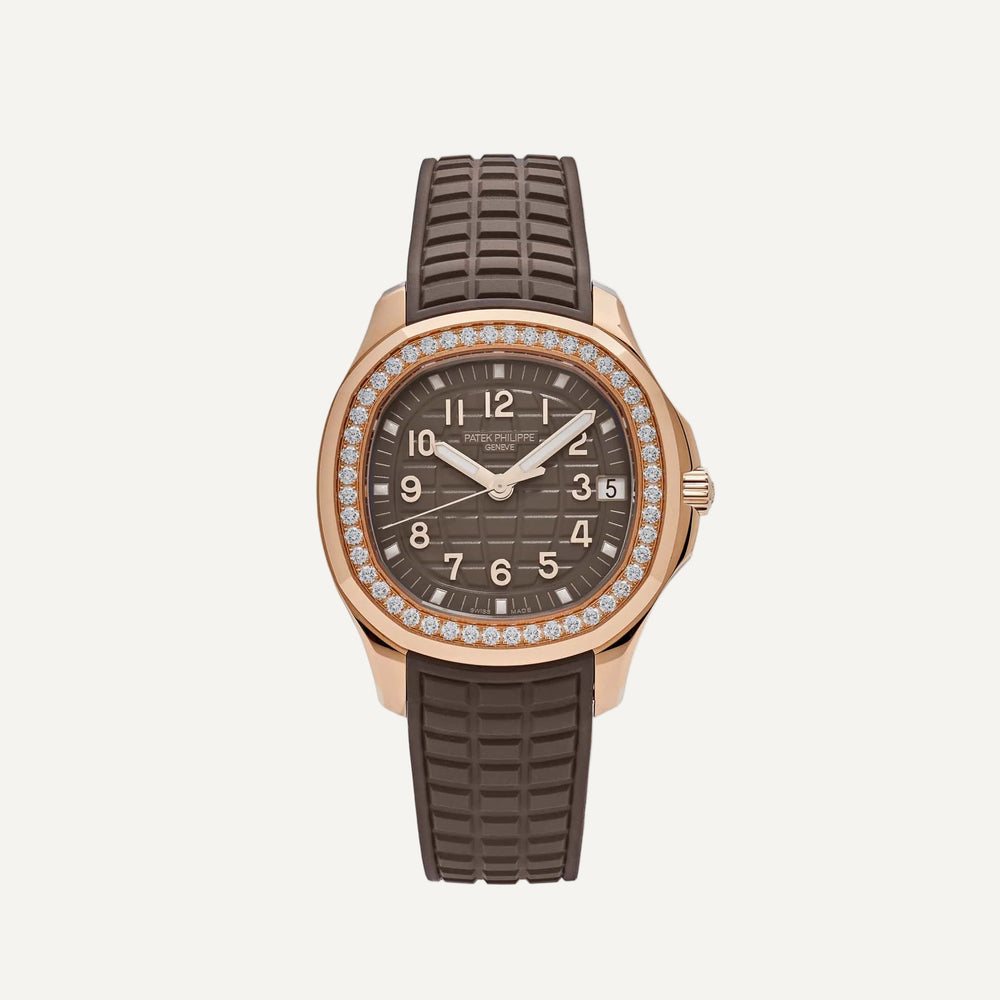 Patek Philippe Aquanaut 5268/200R-010 Rose Gold Taupe Brown Dial Diamond Bezel - View 6