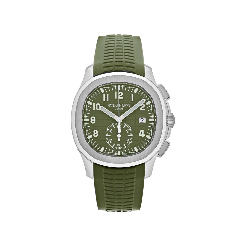 Patek Philippe Aquanaut 5968G-010 Chronograph White Gold Khaki Green Dial (2022) - View 6