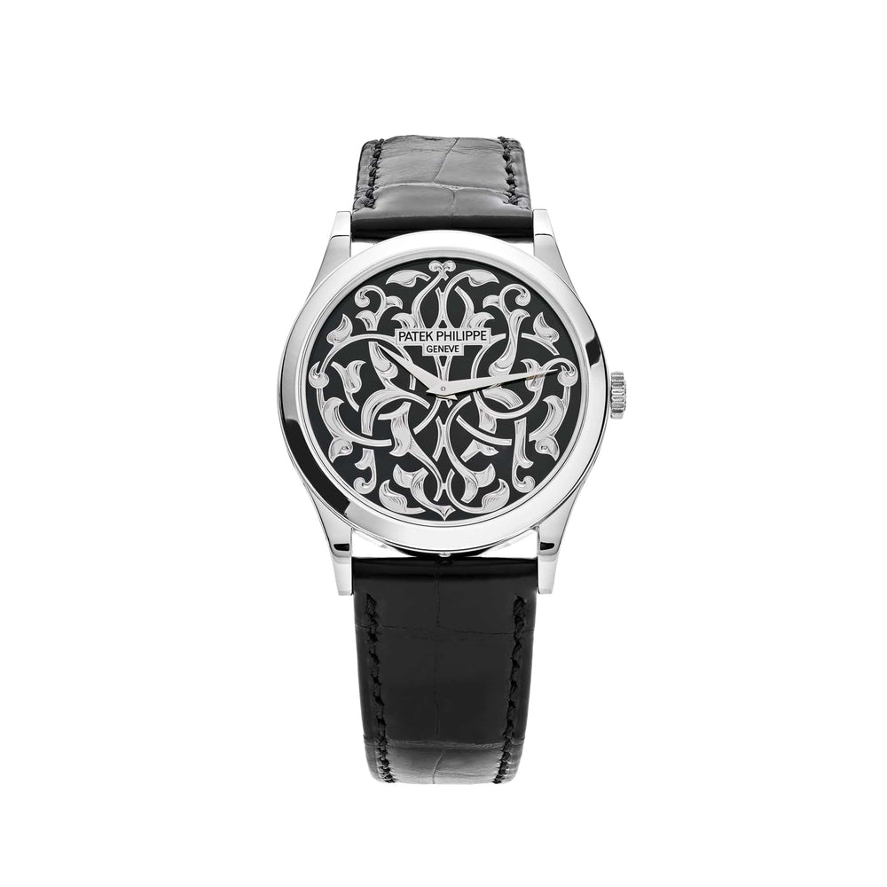 Patek Philippe Calatrava 5088/100P-001 Platinum Engraved Black Dial - View 13
