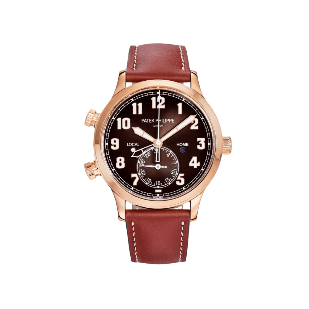 Patek Philippe Calatrava 5524R-001 'Pilot' Travel Time Rose Gold Brown Dial - View 2