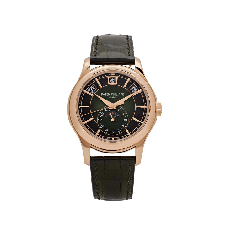 Patek Philippe Complications 5205R-011 Annual Calendar Moon Phases Rose Gold Green Dial (2022) - View 13