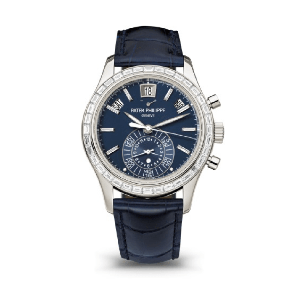Patek Philippe Complications 5961P-001 Annual Calendar Platinum Baguette Blue Dial (2023) - View 2
