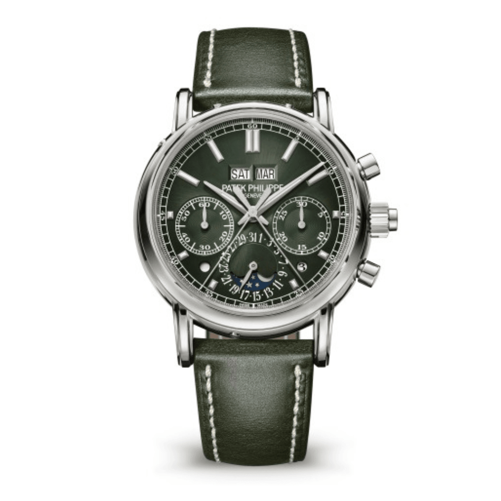Patek Philippe Grand Complications 5204G-001 Perpetual Calendar White Gold Green Dial - View 2