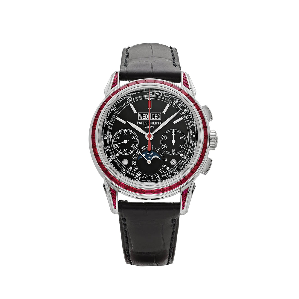 Patek Philippe Grand Complications 5271/12P-001 Perpetual Calendar Platinum Black Dial Ruby Bezel - View 10