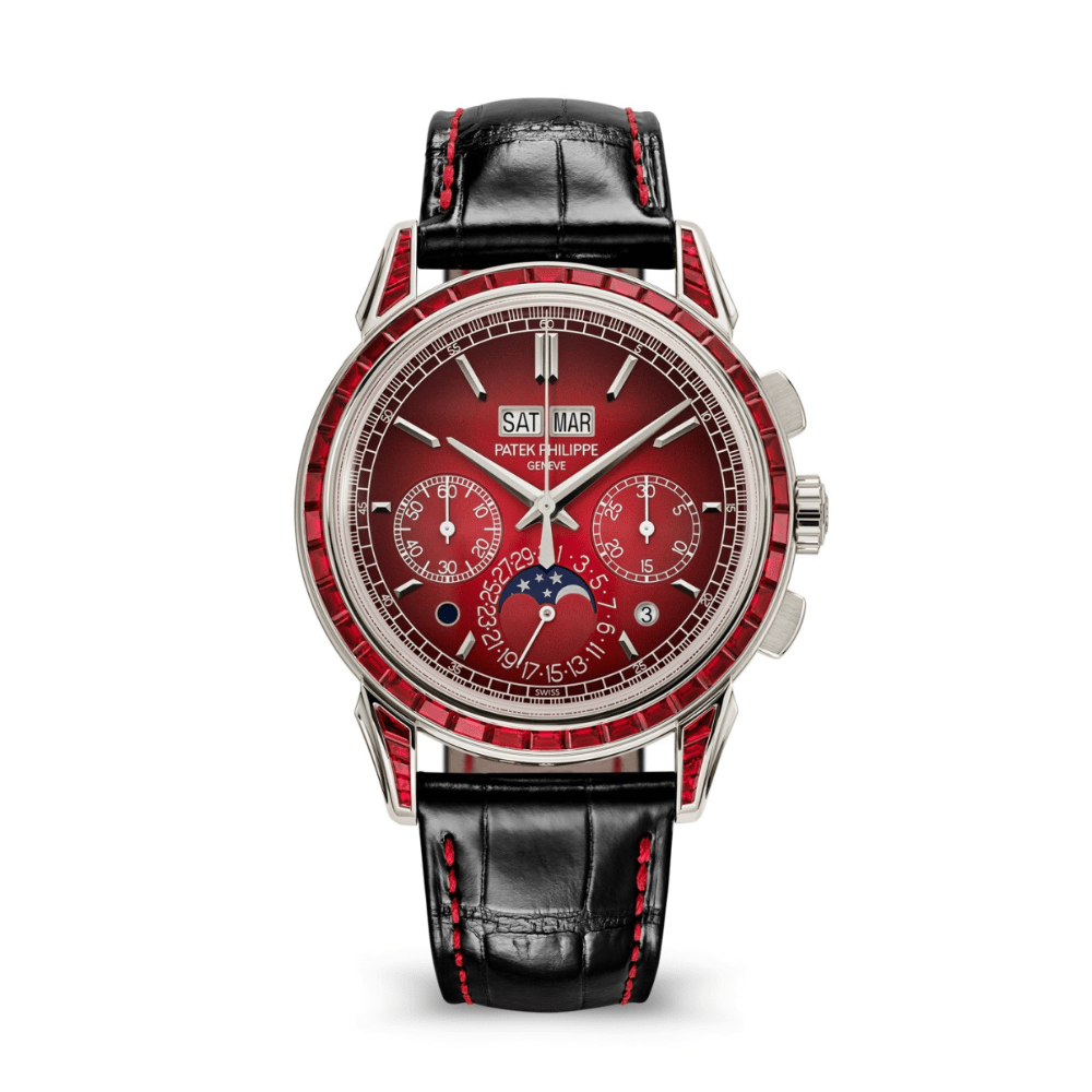 Patek Philippe Grand Complications 5271/12P-010 Perpetual Calendar Chronograph Platinum Baguette Rubies (2023) - View 4