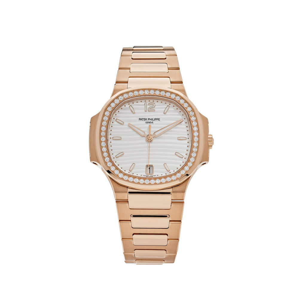 Patek Philippe Nautilus 7118/1200R-001 Ladies Automatic Rose Gold Silver Dial Diamond Bezel (2024) - View 13