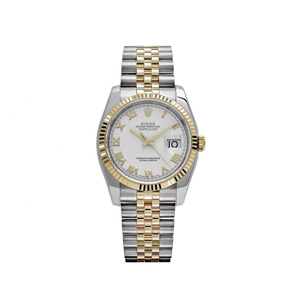 Rolex Datejust 116233 Yellow Gold Stainless Steel White Roman Dial Jubilee - View 5