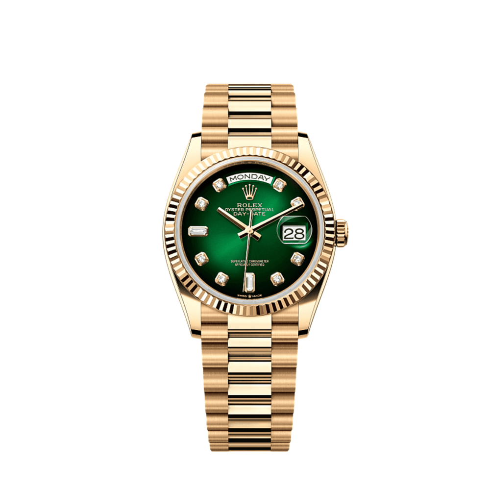 Rolex Day-Date 128238 Yellow Gold Green Diamond Dial (2024) - View 11
