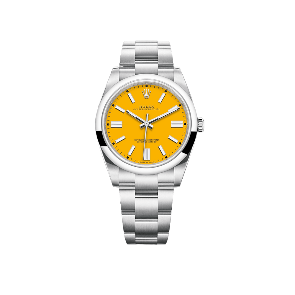 Rolex Oyster Perpetual 126000 Acero Inoxidable Esfera Amarilla