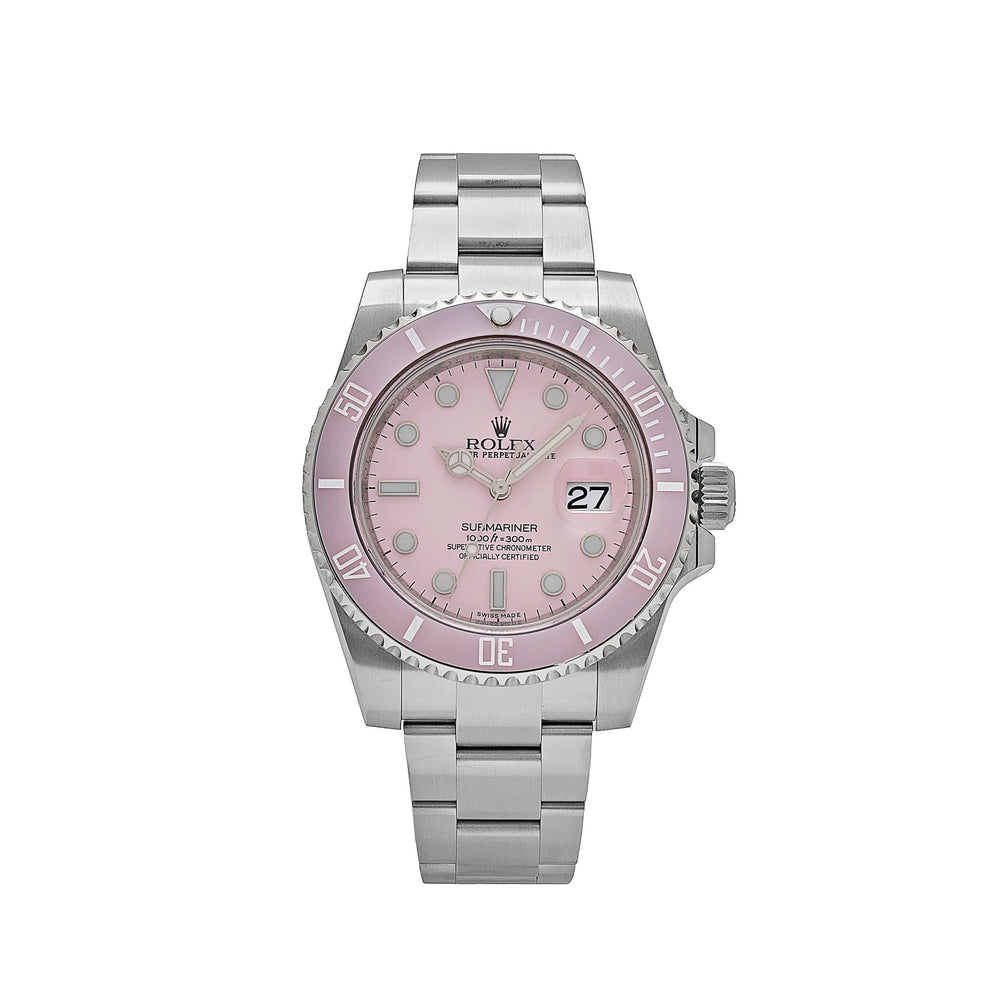 Rolex Submariner Date 116610LN Stainless Steel Aftermarket Custom Made Pink Dial and Bezel (2015) - View 3