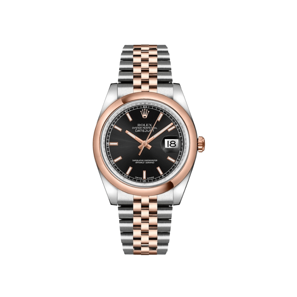 Rolex Datejust 116201 Stainless Steel Rose Gold Black Dial - View 10