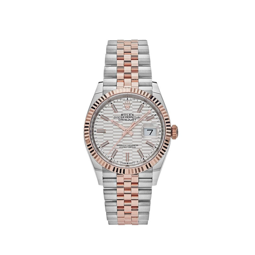 Rolex Datejust 126231 Rose Gold Stainless Steel Silver Fluted Motif Dial - View 10