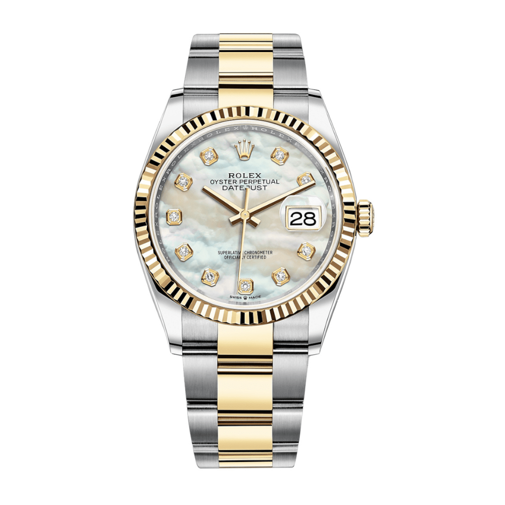 Rolex Datejust 126233 Stainless Steel Yellow Gold Mother of Pearl Diamond Dial Oyster - View 2