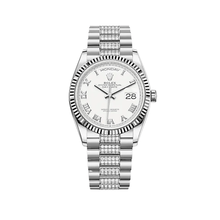 Rolex Day-Date 128239 White Gold White Dial - View 2