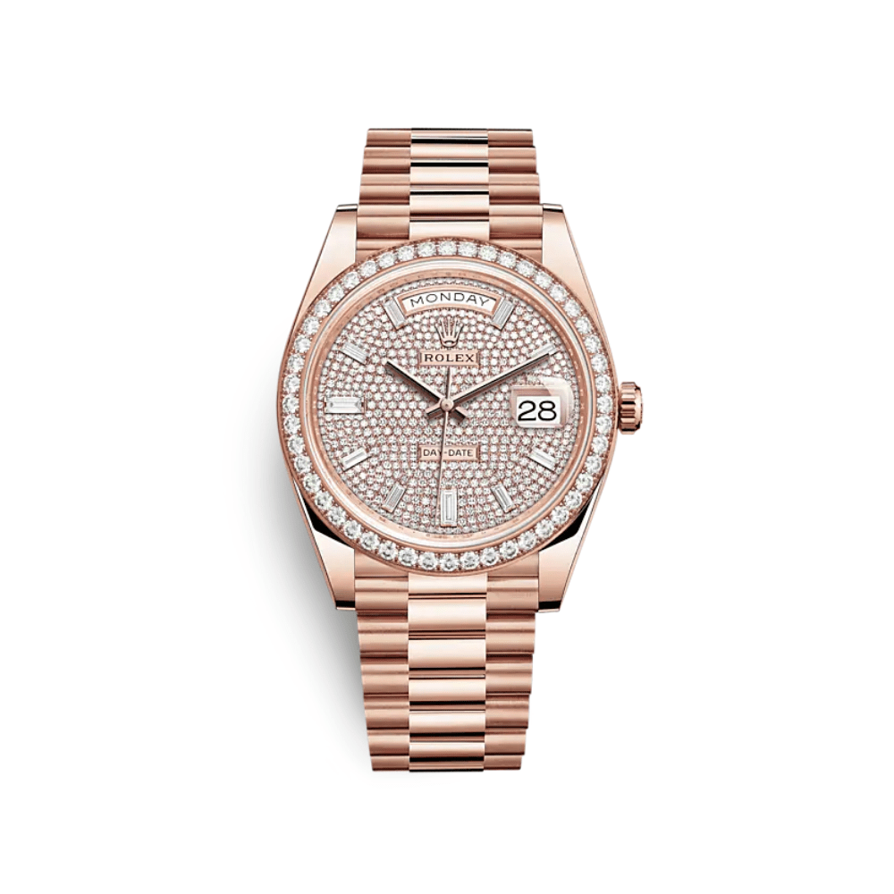 Rolex Day-Date 228345RBR Rose Gold Diamond Bezel Diamond-Paved Dial - View 6