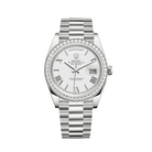 Rolex Day-Date 228349RBR White Gold Diamond Bezel White Dial - View 2