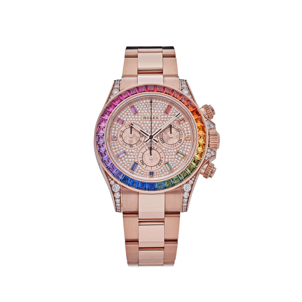 Rolex Daytona 116595RBOW 'Rainbow' Rose Gold Pave Diamond Dial Sapphire Bezel (2022) - View 13