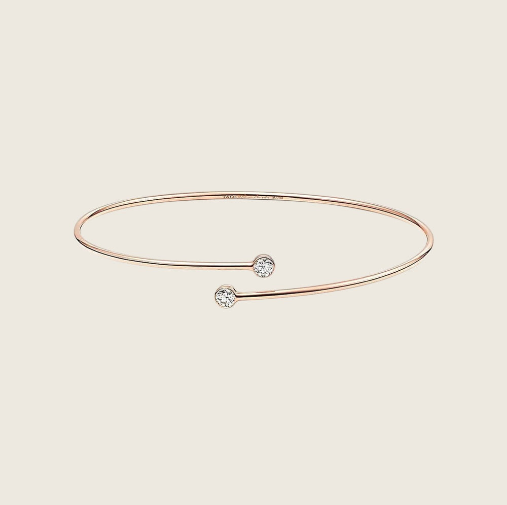 Brazalete rígido de oro rosa con una hilera de diamantes Tiffany & Co. Elsa Peretti